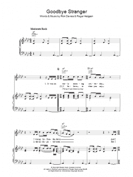 page one of Goodbye Stranger (Piano, Vocal & Guitar Chords)