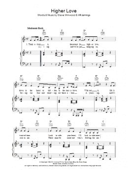 page one of Higher Love (Piano, Vocal & Guitar Chords)