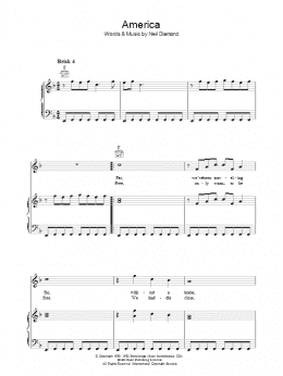 page one of America (Piano, Vocal & Guitar Chords)