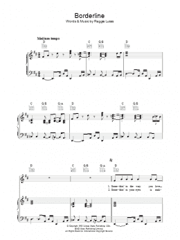 page one of Borderline (Piano, Vocal & Guitar Chords)