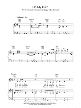 page one of On My Own (Piano, Vocal & Guitar Chords)