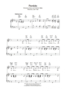 page one of Perdido (Piano, Vocal & Guitar Chords)