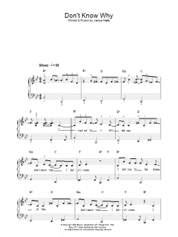 page one of Don't Know Why (Piano, Vocal & Guitar Chords)