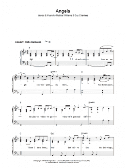 page one of Angels (Piano, Vocal & Guitar Chords (Right-Hand Melody))