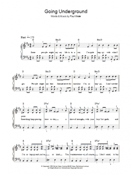 page one of Going Underground (Piano, Vocal & Guitar Chords)