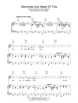 page one of Memories Are Made Of This (Piano, Vocal & Guitar Chords)