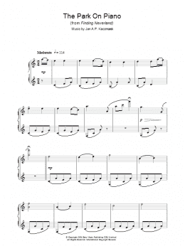 page one of The Park On Piano (from Finding Neverland) (Piano Solo)