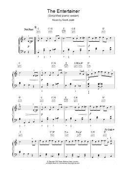 page one of The Entertainer (Easy Piano)