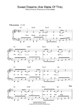 page one of Sweet Dreams (Are Made Of This) (Piano, Vocal & Guitar Chords)