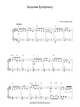 page one of The Surprise Symphony (Easy Piano)