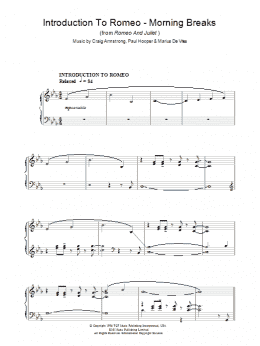 page one of Introduction To Romeo - Morning Breaks (from Romeo And Juliet) (Piano Solo)