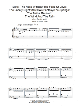 page one of Rose Window / Food Of Love; Lonely Night / Malvolio's Fantasy / The Sponge; Twins Reunion; Wind Rain (Piano Solo)
