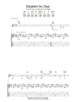 page one of Elizabeth My Dear (Guitar Tab)