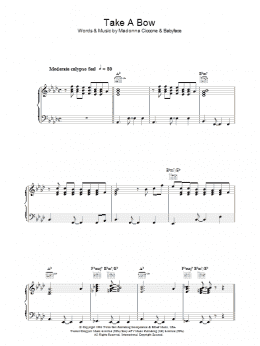 page one of Take A Bow (Piano, Vocal & Guitar Chords)