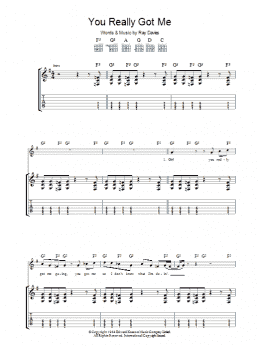 page one of You Really Got Me (Guitar Tab)