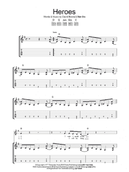 page one of Heroes (Guitar Tab)