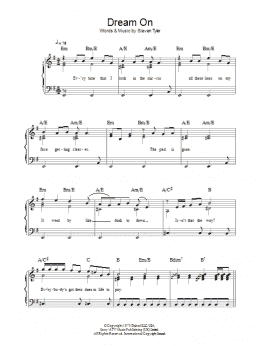 page one of Dream On (Piano, Vocal & Guitar Chords)