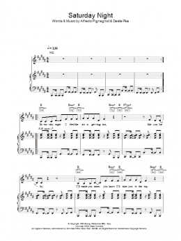 page one of Saturday Night (Piano, Vocal & Guitar Chords)