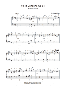 page one of Violin Concerto Op.61 (first movement) (Piano, Vocal & Guitar Chords)