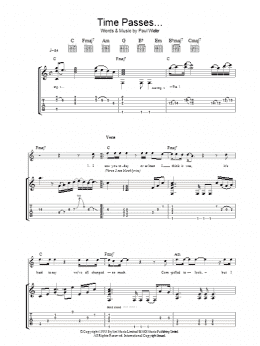 page one of Time Passes (Guitar Tab)