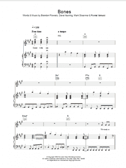 page one of Bones (Piano, Vocal & Guitar Chords)