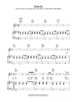 page one of Gravity (Piano, Vocal & Guitar Chords)