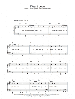 page one of I Want Love (Piano, Vocal & Guitar Chords)