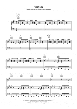 page one of Venus (Piano, Vocal & Guitar Chords)