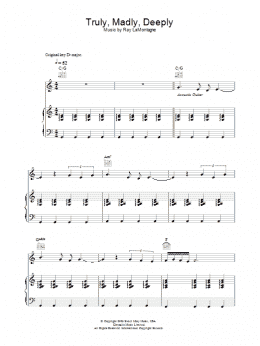 page one of Truly, Madly, Deeply (Piano, Vocal & Guitar Chords)