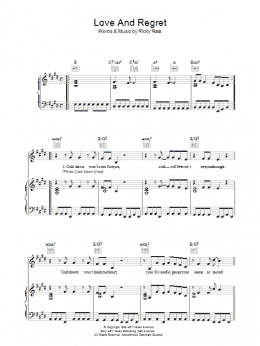 page one of Love And Regret (Piano, Vocal & Guitar Chords)