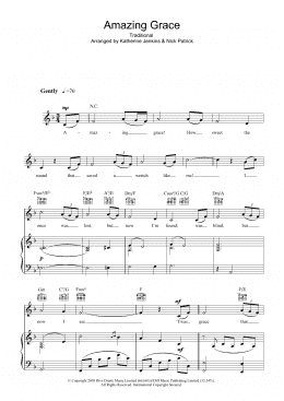 page one of Amazing Grace (Piano, Vocal & Guitar Chords)