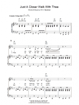 page one of Just A Closer Walk With Thee (Piano, Vocal & Guitar Chords)