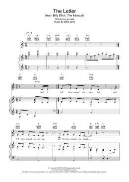 page one of The Letter (Piano, Vocal & Guitar Chords)