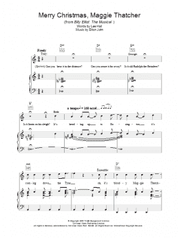 page one of Merry Christmas Maggie Thatcher (Piano, Vocal & Guitar Chords)