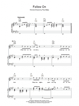 page one of Follow On (Piano, Vocal & Guitar Chords)