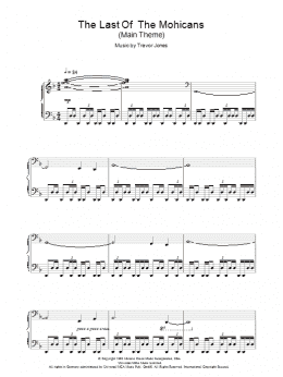 page one of The Last Of The Mohicans (Main Title) (Piano Solo)