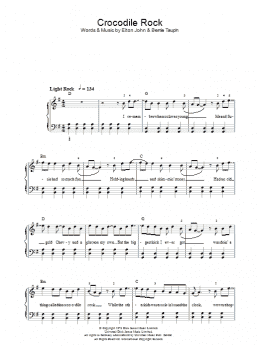 page one of Crocodile Rock (Easy Piano)