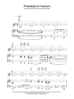 page one of Philadelphia Freedom (Piano, Vocal & Guitar Chords)