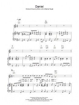 page one of Daniel (Piano, Vocal & Guitar Chords)