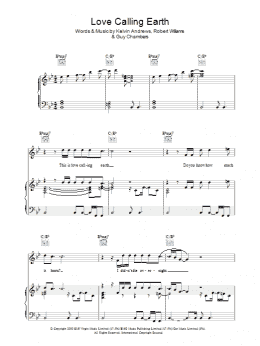 page one of Love Calling Earth (Piano, Vocal & Guitar Chords)