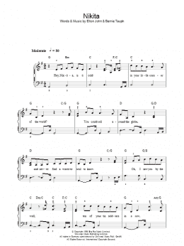 page one of Nikita (Easy Piano)