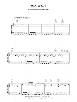 page one of 25 Or 6 To 4 (Piano, Vocal & Guitar Chords (Right-Hand Melody))