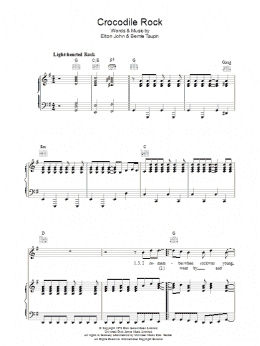 page one of Crocodile Rock (Piano, Vocal & Guitar Chords)