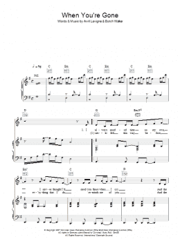 page one of When You're Gone (Piano, Vocal & Guitar Chords)