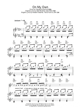 page one of On My Own (from Les Miserables) (Piano, Vocal & Guitar Chords)