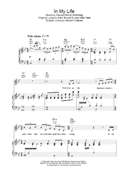 page one of In My Life (Piano, Vocal & Guitar Chords)