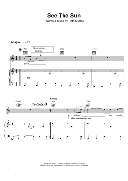 page one of See The Sun (Piano, Vocal & Guitar Chords)