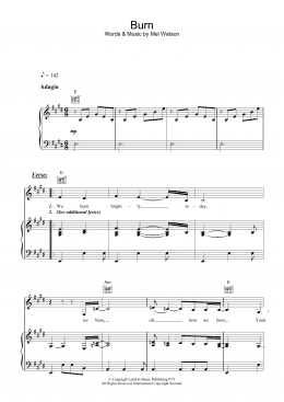 page one of Burn (Piano, Vocal & Guitar Chords)