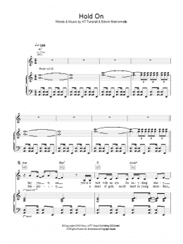 page one of Hold On (Piano, Vocal & Guitar Chords)