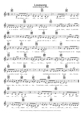 page one of Lovesong (Lead Sheet / Fake Book)